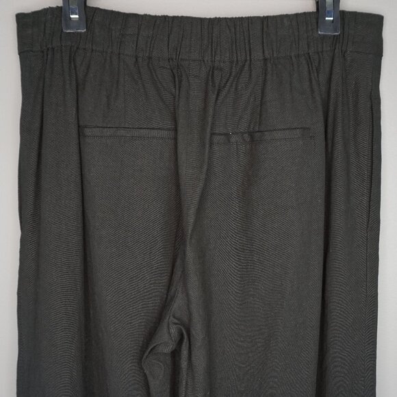 New Vince Linen Blend Pull On Pant in Black size Large (12-14) $395 - Picture 11 of 16